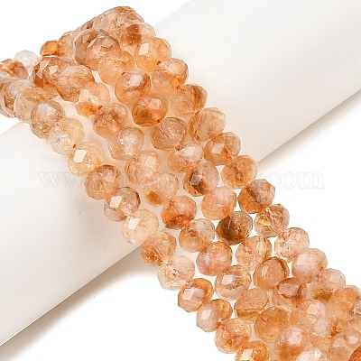 Нити из нагретых натуральных цитриновых бусин&nbsp;G-C259-A19-5x8mm-1