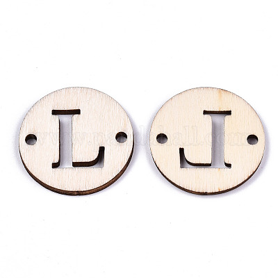 Необработанные соединители звеньев из натурального тополя WOOD-S045-140B-01L-1