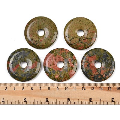 Природные подвески Unakite G-C220-F01-40mm-1