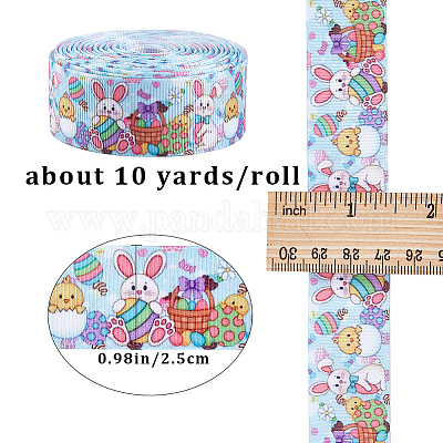 Лента из полиэстера с пасхальным принтом OCOR-WH0077-79A-1