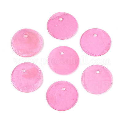 Шармы-диски из натуральной ракушки капиз X1-BSHE-T014-02F-1