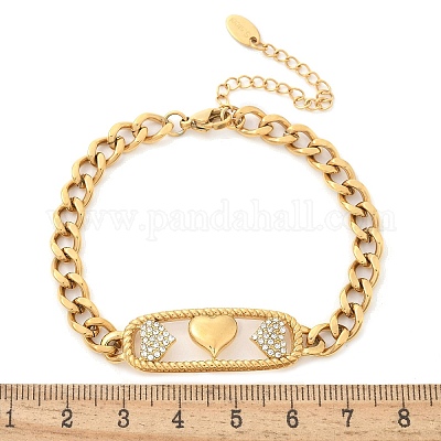 Браслеты из нержавеющей стали 304 прямоугольник BJEW-R011-01G-04-1