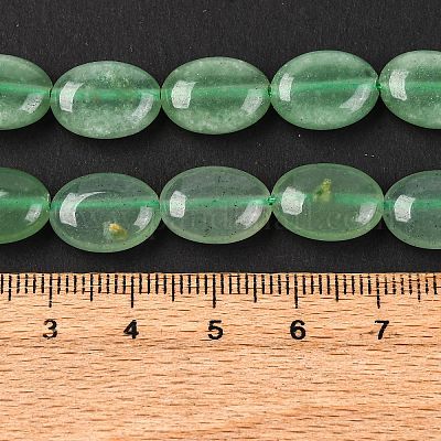 Естественный зеленый авантюрин плоские овальные пряди шарик G-M206-22-1