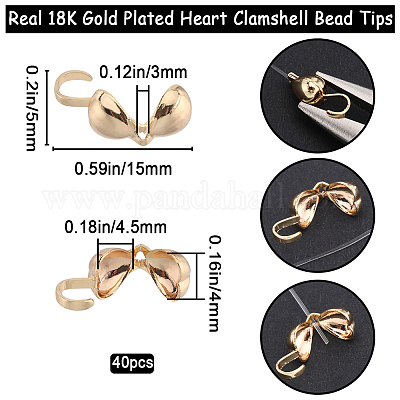 40 шт. латунные наконечники для бусин KK-BBC0010-55-1