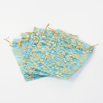 Розы из органзы мешки печатается OP-R021-13x18-02-1