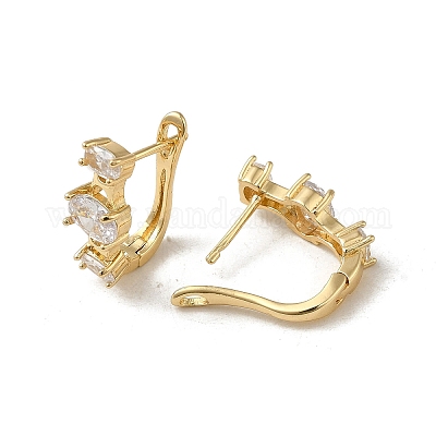 Латунные серьги обруча EJEW-L271-13KCG-01-1