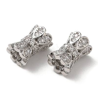 Латунные микро проложить кубического циркония бусы KK-P239-32P-1