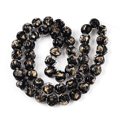 Ручной золотой фольги стекло бисер нитей FOIL-N029-04E-1