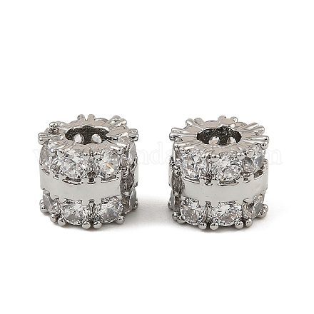 Латунные микро проложить кубического циркония бусы KK-K374-22P-1