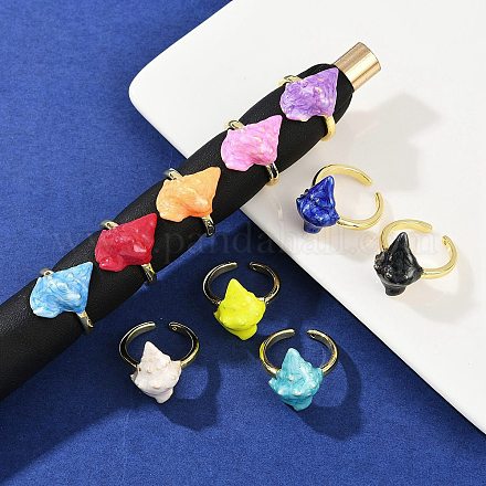 Латунные эмалевые регулируемые манжеты для женщин RJEW-G357-01C-1