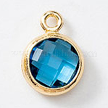 Подвески из стекла K9 с латунными камнями KK-H002-28G-12-1