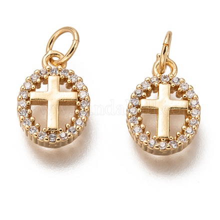 Латунные микропаве прозрачные кубические циркониевые подвески ZIRC-C020-62G-1