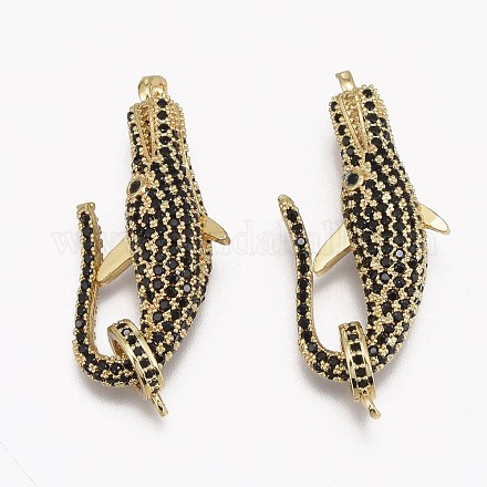 Латунные микро проложить кубического циркония когтя омара застежками ZIRC-L098-047G-1