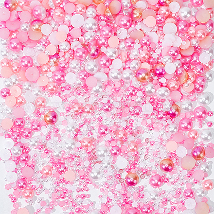 76 г 12 вида искусственных жемчужных кабошонов из акрила DIY-OC0004-42-1