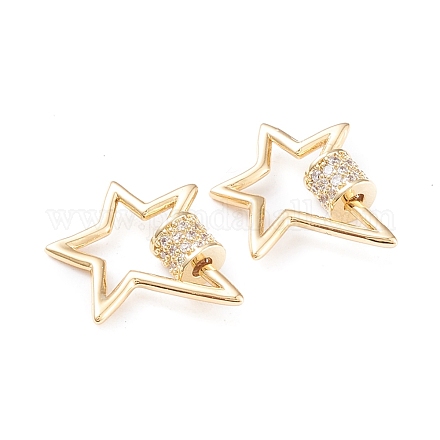 Латунь микропаве прозрачный кубический цирконий винт карабин брелоки X-KK-F814-30G-1