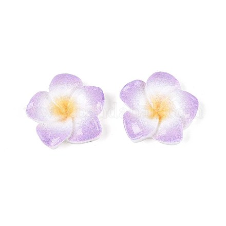 Кабошоны из непрозрачной смолы в виде цветка плюмерии CRES-T025-30E-02-1