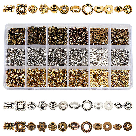 900 шт. 18 стиля бусины из сплава в тибетском стиле TIBEB-PH0005-13-1