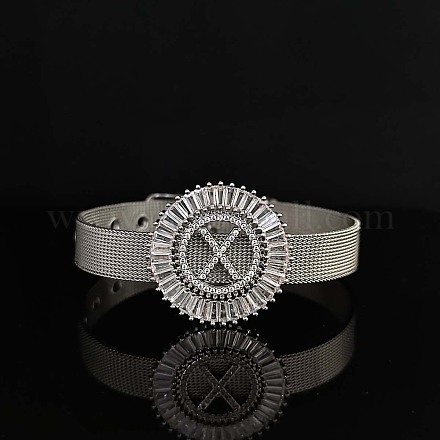 Латунные браслеты с микропаве из прозрачных кубических цирконий для женщин FS-WGA7409-28-1