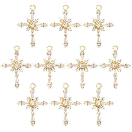 10шт латунные прозрачные подвески из кубического циркония FIND-BC0004-29-1