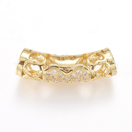 Латунные микро проложить кубического циркония бусы X-ZIRC-J018-25G-1