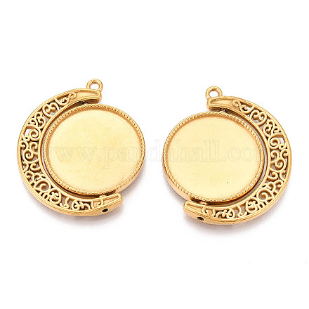 Вращающиеся подвески-кабошоны из не тускнеющей нержавеющей стали марки 304 STAS-N114-01G-1