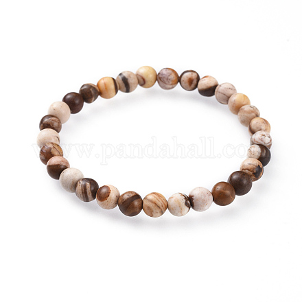 Браслеты из натуральной зебры из яшмы BJEW-JB04557-03-1