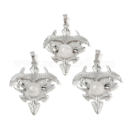 Подвески-треугольники из натурального кварца G-G293-01P-22-1