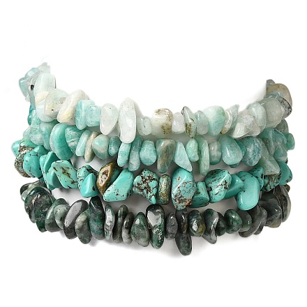 4шт набор браслетов из бисера с драгоценными камнями BJEW-JB11178-1