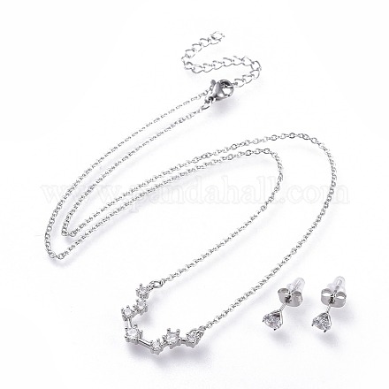 Комплекты украшений из нержавеющей стали 304 SJEW-F211-01A-P-1