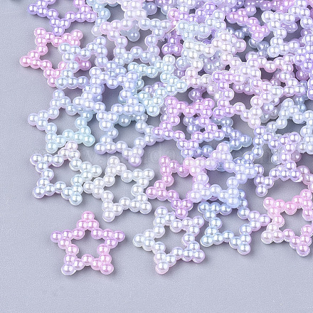 Радуга ABS пластик имитация жемчуга кольца OACR-T015-02-01-1