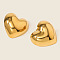 304 Stainless Steel Heart Stud Earrings, Real 18K Gold Plated, 26.9x29.5mm