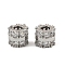 Brass Micro Pave Cubic Zirconia Beads, Column, Platinum, 8x7mm, Hole: 3.7mm