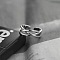 Cross Alloy Cuff Rings, Platinum, Platinum, Inner Diameter: Adjustable