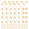 100Pcs 304 Stainless Steel Ball Stud Earring Findings, with Horizontal Loops & 100Pcs Ear Nuts & 100Pcs Open Jump Rings, Golden, 15x7x4mm, Hole: 1.7mm, Pin: 0.8mm