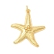 Brass Pendants, with Jump Ring, Rack Plating, Long-Lasting Plated, Lead Free & Cadmium Free, Real 18K Gold Plated, Starfish, 29x27x5mm, Hole: 3.5mm