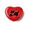Winter Theme Printed Opaque Acrylic Beads, Heart, 17x21.5x8mm, Hole: 4mm