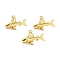 Brass Pendants, with Jump Ring, Long-Lasting Plated, Shark Shape, Real 18K Gold Plated, 13x20x5.5mm, Jump Ring: 5x1mm, 3.5mm Inner Diameter 