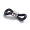 Eyeglass Holders, Glasses Rubber Loop Ends, with 302 Stainless Steel Findings, Long-Lasting Plated, Stainless Steel Color, 20.5x6mm, Hole: 3x2mm