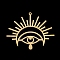 201 Stainless Steel Pendants, Laser Cut, Eye, Golden, 41x48.5x1mm, Hole: 1.5mm