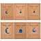 6Pcs Blue Moon Pendant Necklace, Adjustable Alloy Enamel Blue Star Planet Cat Dangle Charms Necklace Gifts for Women Lovers Christmas Birthday, Golden, 16.54 inch(42cm)