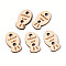 Fish Wood Buttons, 2-Hole, Old Lace, 16.5x9.5x2mm, Hole: 2~2.2mm