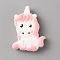 Silicone Beads, Unicorn, Pink, 33x23.5x9.5mm, Hole: 2mm