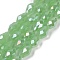 Opaque Solid Color Electroplate Glass Beads Strands, AB Color Plated, Faceted, Teardrop, Light Green, 6x4mm, Hole: 0.9mm, about 65~67pcs/strand, 15.35~16.14 inch(39~41cm)