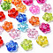 Transparent Acrylic Bead Frames, Flower, Mixed Color, 13x13x4mm, Hole: 2.5mm, Inner Measure: 5mm, about 1500pcs/500g
