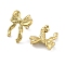 Ion Plating(IP) 304 Stainless Steel Stud Earrings, Bowknot, Real 14K Gold Plated, 22x19.5mm