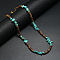 Bohemian Turquoise Stone Coconut Shell Surf Punk Necklace for Men