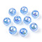 Transparent Acrylic Beads, AB Colors Plated, Round, Cornflower Blue, 10mm, Hole: 1.8mm, about 950pcs/500g
