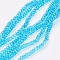Transparent Glass Beads Strands, Faceted, Rondelle, Dark Turquoise, 3x2mm, Hole: 0.5mm, about 135~140pcs/strand, 32~34cm