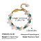 Natural Apatite & Freshwater Pearl Beaded Bracelets, 304 Stainless Steel Beads Jewelry for Women, Round, 7-1/4 inch(18.5cm)