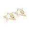 Brass Micro Pave Clear Cubic Zirconia Screw Carabiner Lock Charms, for Necklaces Making, Long-Lasting Plated, Star, Real 18K Gold Plated, 19x18x5mm, Screw: 5x5mm